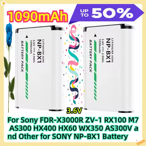 For Sony FDR-X3000R ZV-1 RX100 M7 AS300 HX400 HX60 WX350 AS300V and Other for SONY NP-BX1 Battery