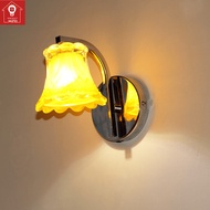 MZD Led Wall Lamp Glass Lamps Living Room Bedroom Wall Study Stairs White Red Yellow Green Purple Energy-saving American Country Wall Lamp