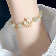 Butterfly Shadow Imitation Hotan Jade Bracelet Exquisite Chinese Women's Beaded Palace Bangle Set Jewelry Accessories YUE