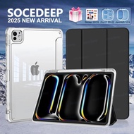 iPad Case with Pen Slot |   Acrylic Transparent Back Cover Case suitable for iPad 11th Gen (A16) |  