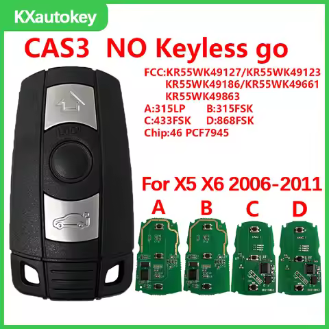 KXK006001 CAS3 NO Keyless go FCCID-KR55WK49127 315LP 315 434 868MHz Smart Remote Key For 2006 - 2012