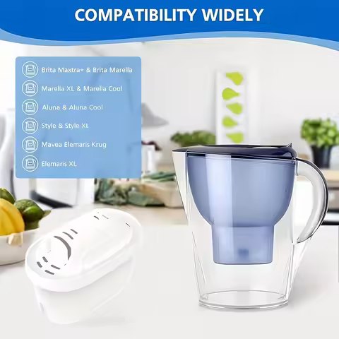 1/3/6 Water Filter Cartridges Replacement for Brita Marella Jug Water Filter, Filter Cartridges Comp