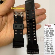 16mm Black Gold Resin Watch Strap, Men Waterproof Replacement Watch Band Compatible with GA700 GD120