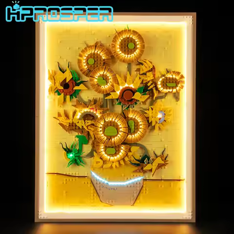 Hprosper 5V LED Light For Lego Vincent Van Gogh Sunflowers 31215 Decorative Lamp (Not Include Lego B