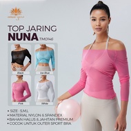 Transparent Tile Outer Nuna Mesh Top/ Gymnastics Mesh Top Women's Yoga Pilates Gymnastics Fitness Sp