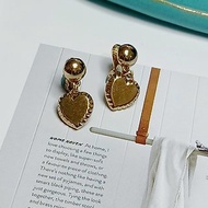 vintage jewelry Monet 心型吊墜夾式耳環