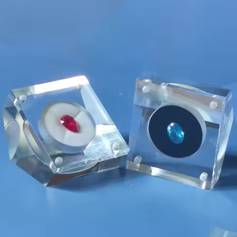 Transpaent Gemstone Jewelry Storage Box Gem Display Stand Loose Diamond Zircon Organizer Stone CVD P