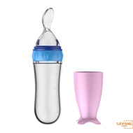 Baby Food Feeder with Cover & 2 Scales Squeeze to Dispense Porridge Silicone Squeeze Feeder with Sof