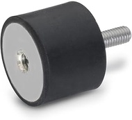 Ganter Normelemente 451-40-30-M8-ES-55 Rubber Buffer GN 451 | Pack of 1, Black, d1: 40 h1: 30 d2: M8