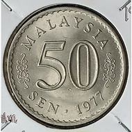 ( Syiling ) 50 Sen 1977 ( UNC ) Malaysia Parliament House