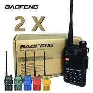 วิทยุสื่อสาร Baofeng 2ชิ้น UV-5R วิทยุสื่อสาร CB Ham วิทยุสื่อสารพกพา5W 128CH VHF UHF UHF Dual Band 5R UV สองทางวิทยุสื่อสาร J46ล่าสัตว์