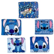 Cute Cartoon Stitch Short Wallet Blue Long Ears Stitch Lilo & Stitch PU Leather Coin Purse Wallet