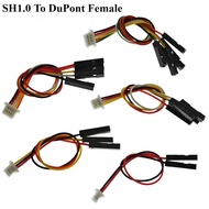 10Pcs SH1.0mm to Dupont Line Electronic Wire-2P/3P/4P/5P/6 Pin To 2.54mm Dupont Male/Female Wire Con