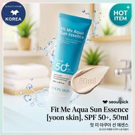 [yoon skin] Fit Me Aqua Sun Essence, SPF 50+, 50ml, 1pc / Korean Sunscreen SPF50 / Aqua Essence by s