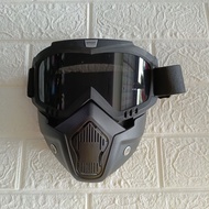 MATA Google Mask Taftsport Bollfo for Retro Classic Vintage Helmet - Black