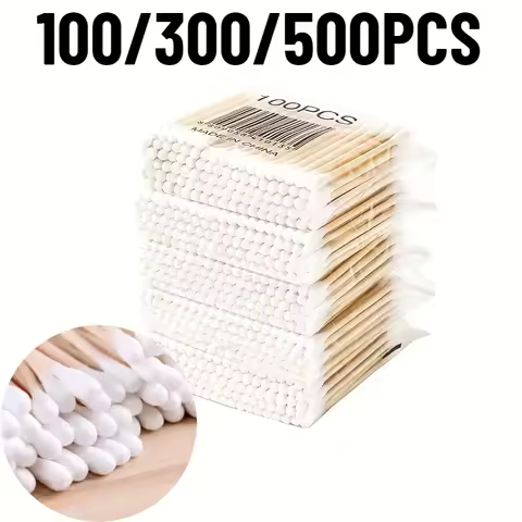 100/300/500PCS Double Headed Cotton Swab Cleaning Nose Ears Easy Clean Household Daily Necessities D