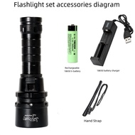 FCHigh Power Diving Flashlight IP68 Highest Waterproof Rating Professional Diving Light Powered by 1