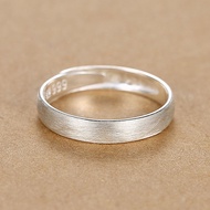 9999足银S999纯银男士戒指女刻字光圈男生单身情侣对戒活口9999 Full Silver S999 Pure Silver Men's Ring20250806