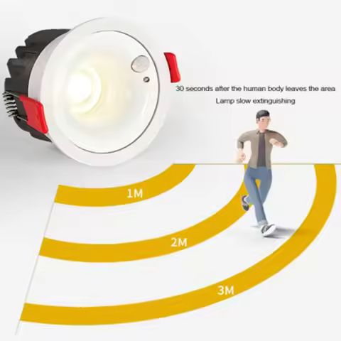 Recessed Spotlight PIR Motion Sensor LED Spot Light for Entrance Aisle Indoor Lighting Downlight Lam