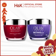 Combo 2: OLAY REGENERIST Night Moisturizer 50G & OLAY RETINOL24 50G Firms Skin and Reduces Wrinkles