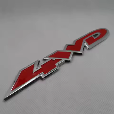 Car Badge Truck 4WD Four Wheel Drive RED ABS Chrome Emblem Sticker