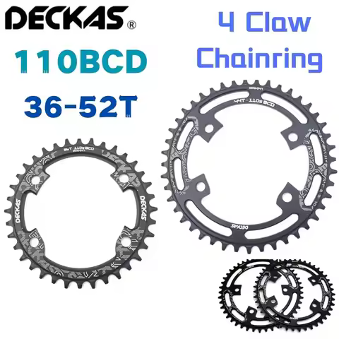DECKAS 110BCD 4 Claw Chainring Road Bike Narrow Wide Chainwheel 36-52T forShimano R7000 R8000 R9100 