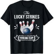 Funny Bowling Team T-Shirt Lucky Strikes Bowling Team Tee Fashion Tops for Boys and Girls Distro Age