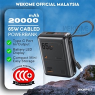 WEKOME Original 3C Powerbank CCC 20000mah Portable Compact 65W Fast Charging Built In Type C WKWP117