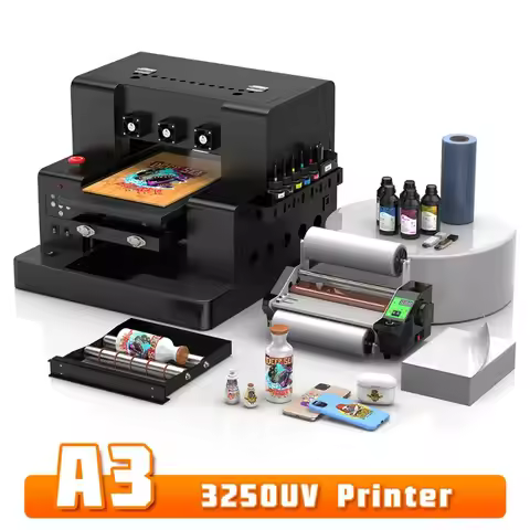 UV DTF Impresora Printer A3/A4 L805 UV Flatbed Sticker Printer for Bottle Print Acrylic Metal Wood 3