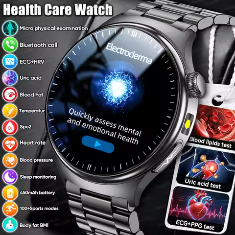 2026 New Accurate Blood Lipid Uric Acid Test Smart Watch Men Women ECG Blood Pressure Body analysis 