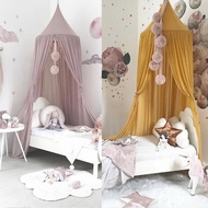 Nordic Style Baby Bed Canopy Mosquito Net Curtain Kids Room Bedding Crib Netting Hanging Dome Tent Girls Princess Play Castle