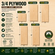 PRE-CUT 3/4 PLYWOOD 12x12, 12x24, 12x36, 12x48