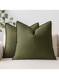 1入組四季舒適的裝飾沙發靠墊套，現代農家風格的家居裝飾沙發床客廳靠墊套，耐洗庭院枕套