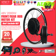 AERGW Electric Bike Conversion Kit 20-29 Inch 700C eBIKE Conversion Kit 48V 2000W Front Rear Gearless Hub Motor Wheel With KT Display RFEBT