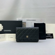 CHANEL WOC 黑金荔枝牛鏈帶包