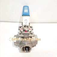 Ball Valve 3way Mounting Pad Stainless SS 316 1/ 4" inch Ball Valve 3 Way T Port SS316