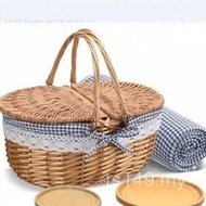 Hotel Picnic Basket Basket ins Rattan Outdoor Flower Basket Wicker Pastoral Cleaning Shopping Tool B