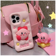 Cute Stereoscopic Kirby Phone Liquid Silicone Casing IPhone 14 Pro Max 13 Pro Max 12 Pro IPhone 11 Soft Pink IPhone Cover