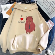 Capybara Hoodies Male Anime Vintage Streetwear Male I Love Capybara Hoody Tee