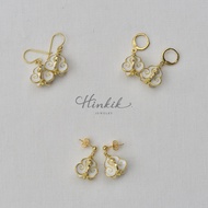 ต่างหู ตุ้มหู ดอกรัก ลงอีนาเมล Earring Crown Flower with enamel
