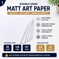 Double Sided Matt Art Paper A4 A3 | 85gsm 128gsm 157gsm | Laserjet & Digital Printer/ Premium Paper 