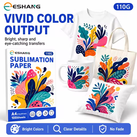 A4 Sublimation Paper 110G, 100 Sheets Heat Transfer Paper for Inkjet Printers, Fast Dry Transfer Pap