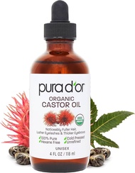 PURA DOR Organic Castor Oil 118ml (Hexane-free) Glass Bottle