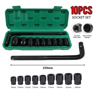 20PCS 1/2" Long Impact Socket Set 8-32mm Extra Long Deep Impact Socket Metric Air Pneumatic Sockets