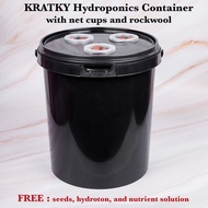 KRATKY Hydroponics Bucket - 3 Holes (complete set)