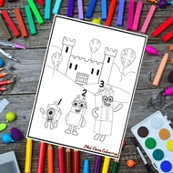 Numberblocks & Friends Series Children's Coloring Paper Drawing Paper/ (10 Picture Sheets)