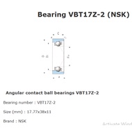 VBT17Z-2 /VBT 17Z-2 NSK Bearing steering wheel KIJANG 7K 5K 4K size 17.77x38x11 / 18x38x11; Bearing 