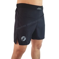 Fighter Destination BASIC II Black Fight Shorts MMA Muaythai BJJ Boxing Kickboxing Crossfit Combat