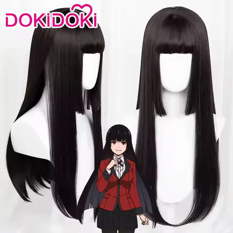 IN STOCK Yumeko Jabami Wig CosAnime Cosplay DokiDoki Jabami Women Long Straight Black Hair Kakegurui