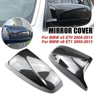 Horn shape M style Rearview Carbon Fiber Style Black Side Mirror cover Caps for BMW X5 E70 X6 E71 20